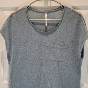 Light Blue sweater top with back knot accent